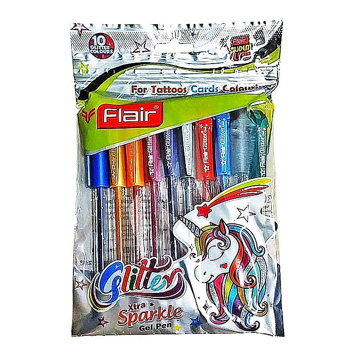 Flair Glitter Xtra Sparkle Gel Pen : 10 Pieces