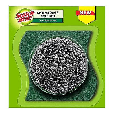 Scotch Brite Stainless Steel Scrubber + Scrub Pad Combo : 1 Unit