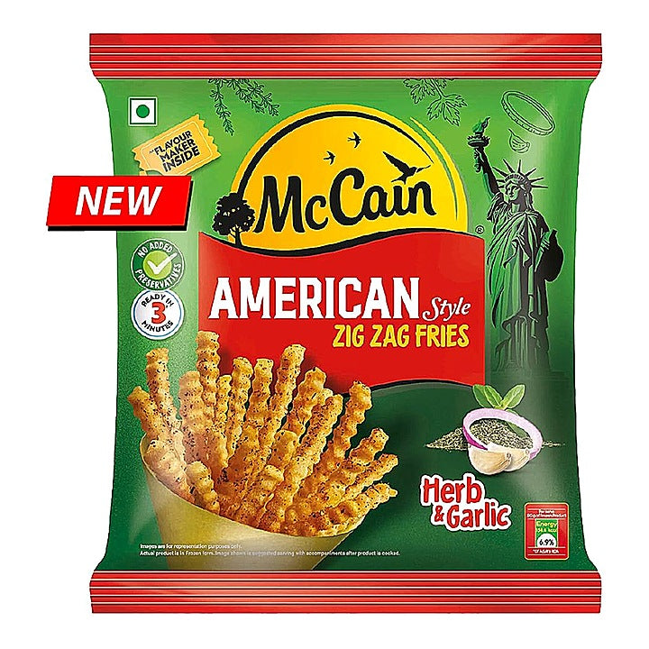 Mccain American Style Zig Zag Fries Herb & Garlic : 400 g