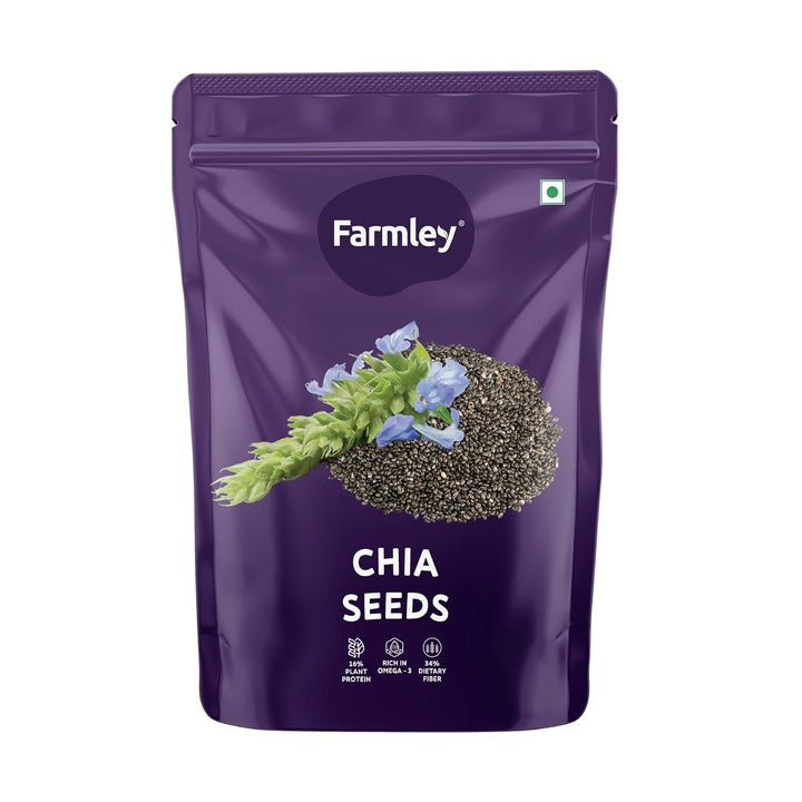 Farmley Chia Seeds 500g, Pack of 1 I Seeds for Eating | Seeds for Weight Management | Rich in Calcium, Protein & Fibre