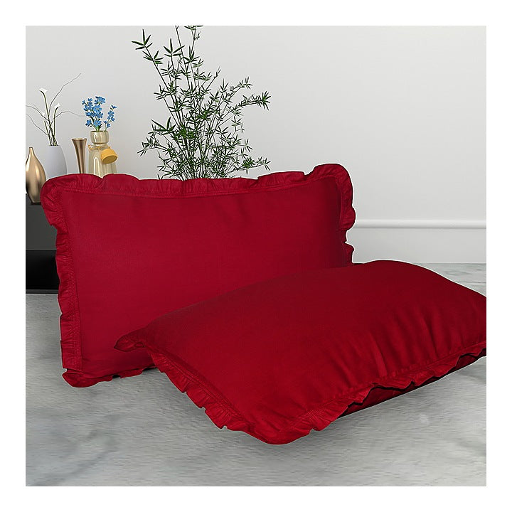 Pillow Cover Cotton Maroon - 16x24 Inches : 2 Units