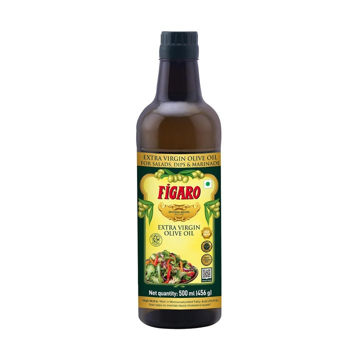 Figaro Extra Virgin Olive Oil- 100% Natural and Cold Extracted- Perfect for Salad, Paratha, Marinade - Imported from Spain- 500ml Bottle