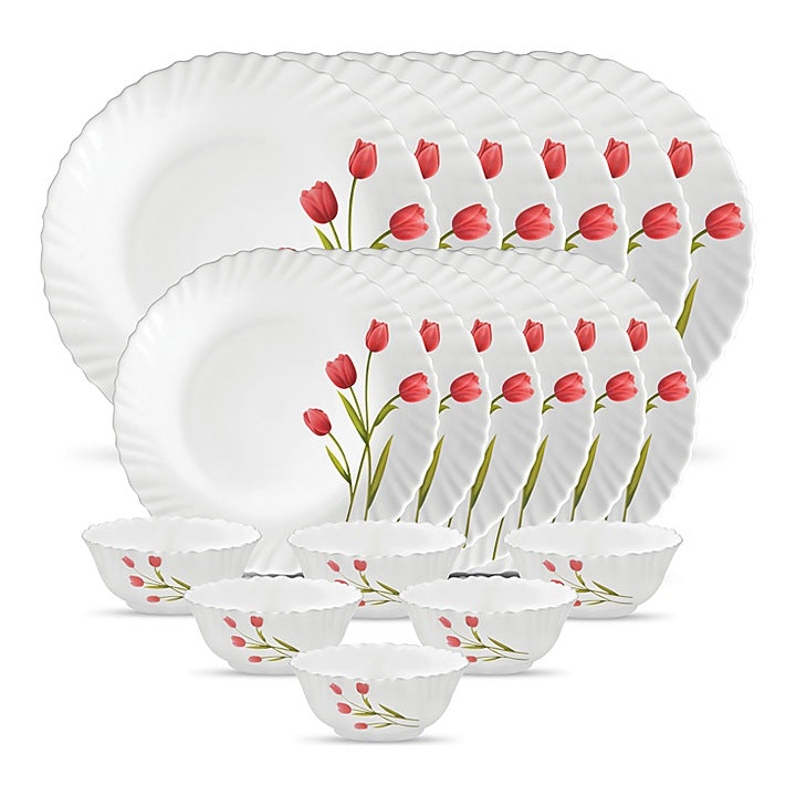 La Opala W & L Radiant Curve Dinner Set (White) - 18 Pieces : 1 Unit