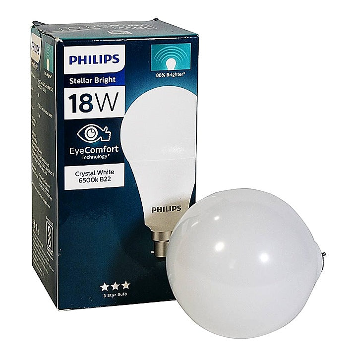 Philips White LED Bulb B22 6500K : 18 W