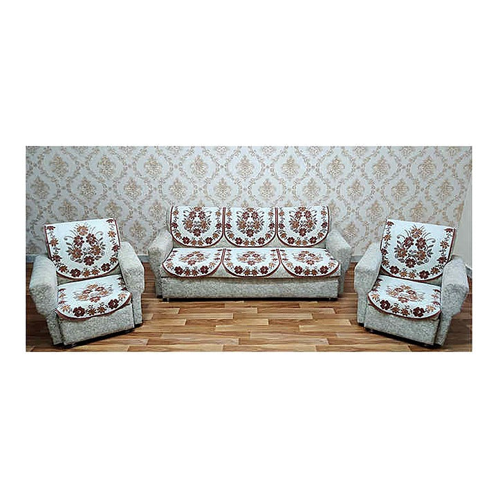 MHF Sofa Slip Cover Knitted Net Fabric Daisy 04 - Brown : 6 Units