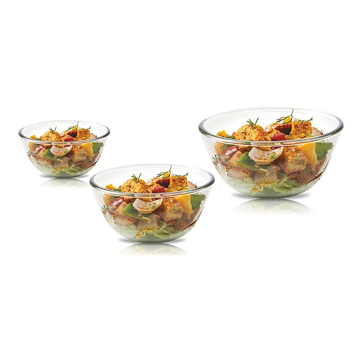 Signoraware Glass Mixing Bowl Borosilicate - 3 Bowls : 1 Unit