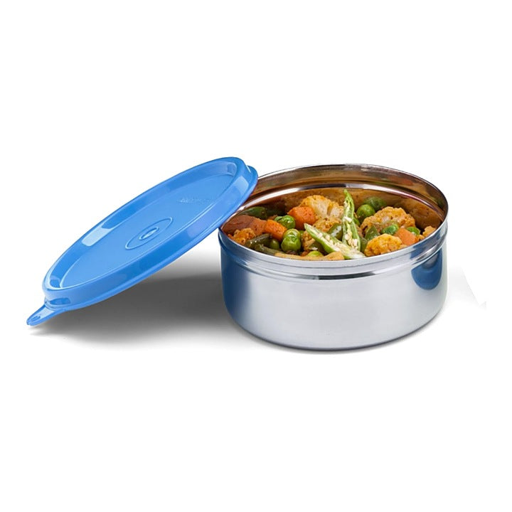 Signoraware Executive Steel Medium Blue Container : 350 ml