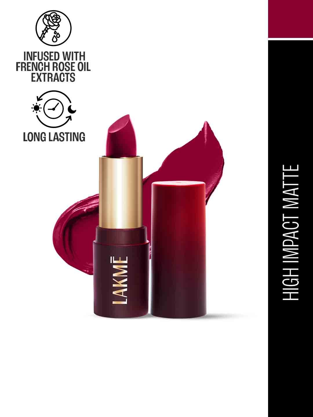 Lakme Forever Matte Long Lasting Lipstick With French Rose Oil Ext 4.5g - Red Aurora CR8