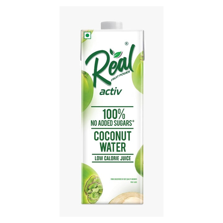 Real Activ Coconut Water Tetrapack - 1L | Hydrating Coconut Water with Health Benefits | No Added Flavour & Sugars | Tasty and Nutritious
