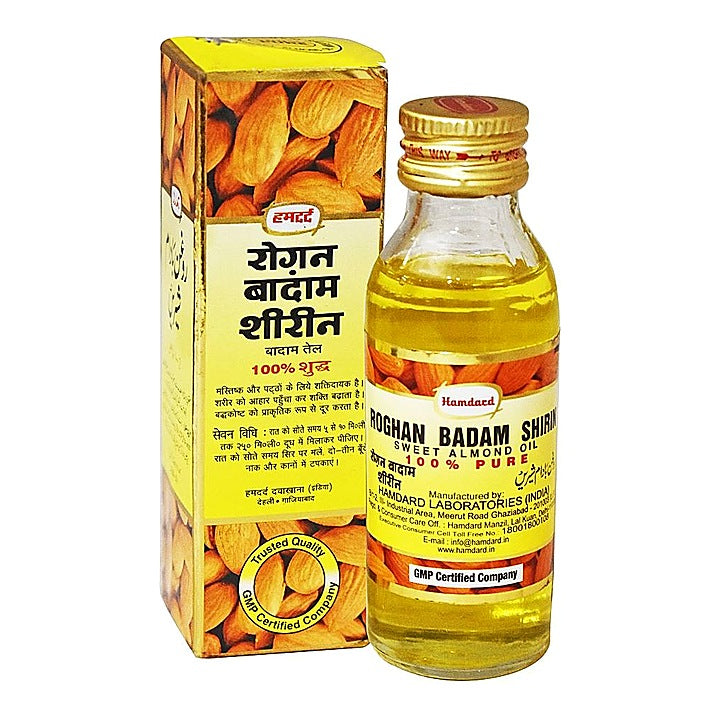 Hamdard Roghan Badam Shirin Sweet Almond Oil : 50 ml