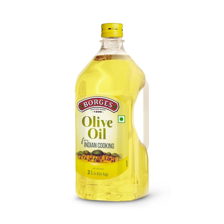 Borges Olive Oil for Indian Cooking - 2 L |Extra Light |Packed in Spain |Light Flavour |75% MUFA | Ideal for daily cooking: deep fry, tadka, curries