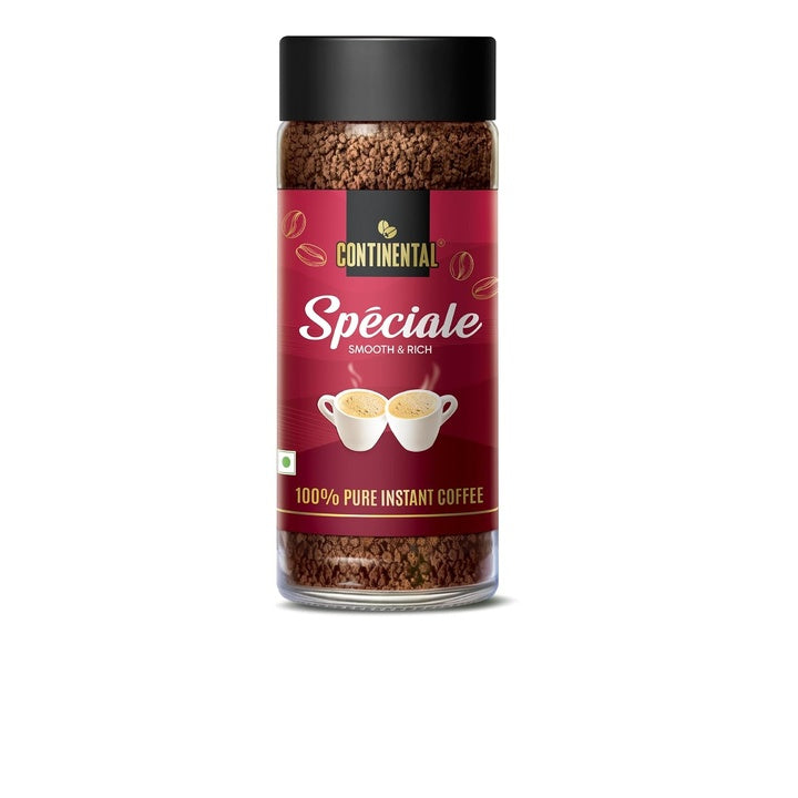 Continental Speciale Instant Coffee | Premium Arabica Blend | 100% Pure Coffee | Smooth & Rich Instant Coffee | Medium Roast | No Added Flavors | 100g Jar | Best for Hot & Cold Coffee