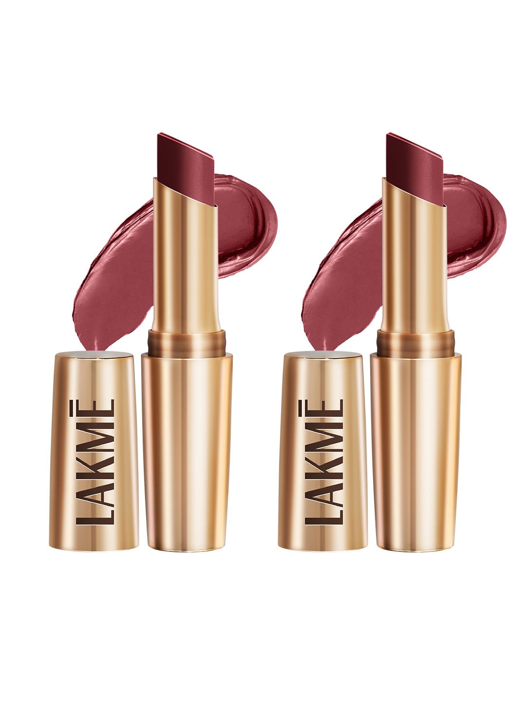 Lakme Set of 2 9to5 Powerplay Priming Matte Lipstick Lasts 16Hr 3.6g Each - Rosy Sunday