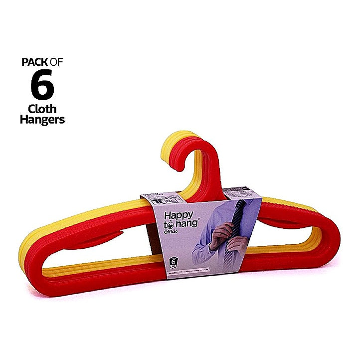 Happy To Hang Officio Hangers Red & Yellow : 6 Pieces