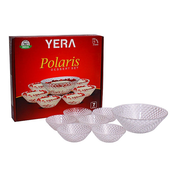 Yera Glass Polaris Pudding Set - 7 Pieces : 1 Unit