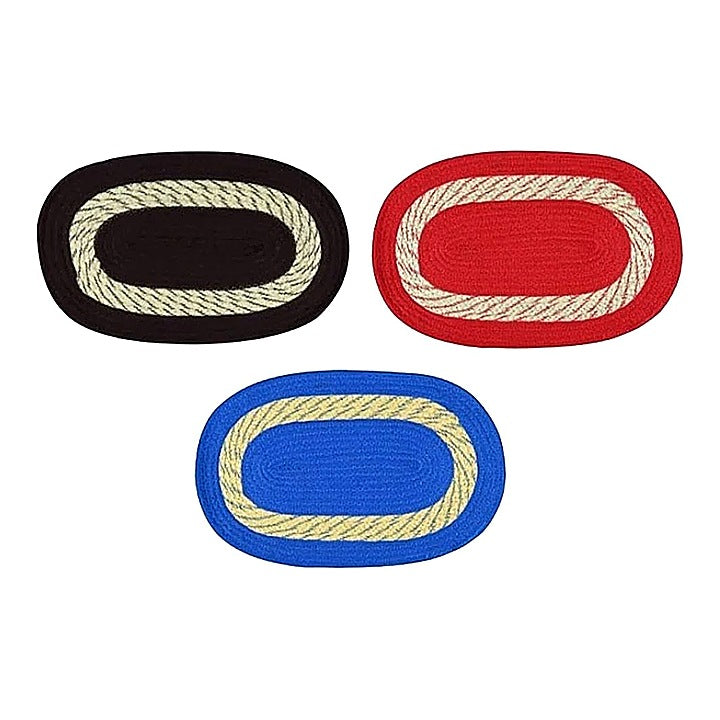 Elegant Weavers Eden Oval Mat - 33x53 cm (Assorted) Pack of 3 : 1 Unit