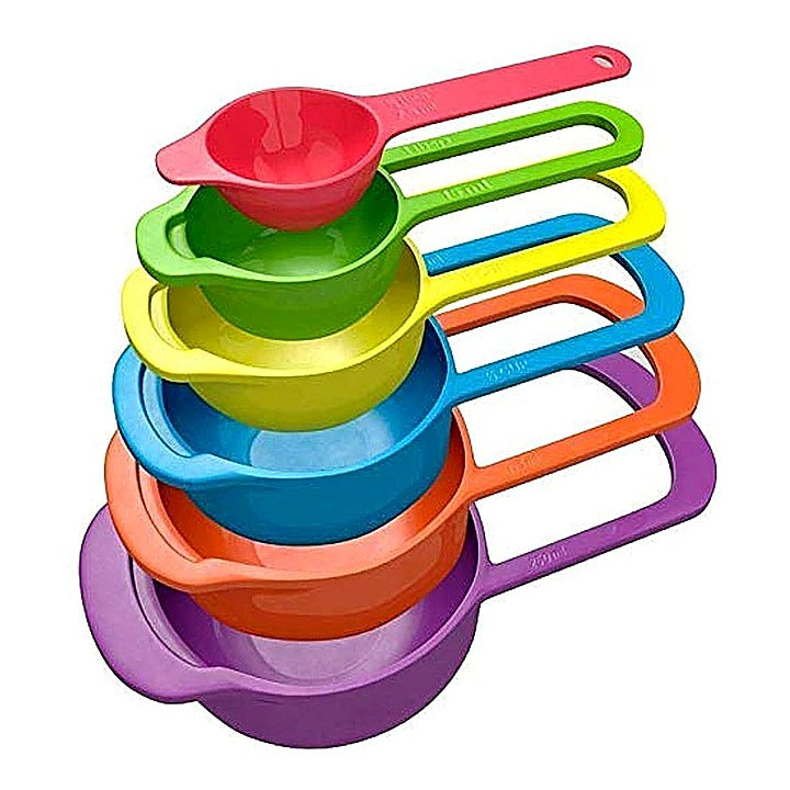 Measuring Cup Set (Multicolour) - 6 Pieces : 1 Unit