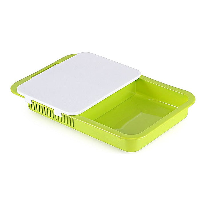 Joyo Chop-N-Store Cutting Board With Tray & Strainer - Green : 1 Unit