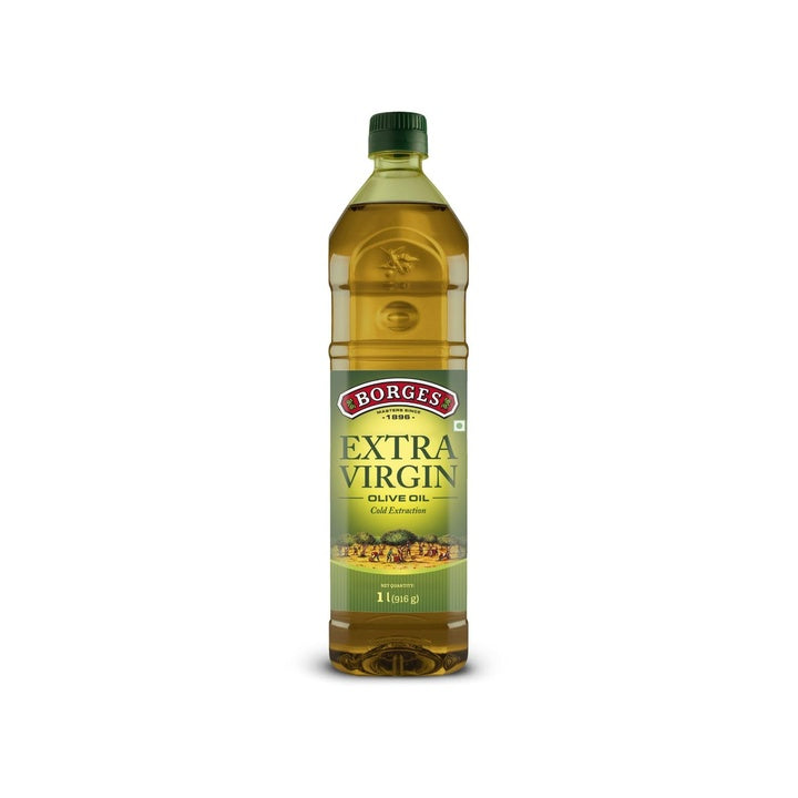 Borges Extra Virgin Olive Oil - 1L PET |Unrefined & Cold Pressed Oil|Packed in Spain |75% MUFA | Rich in Antioxidants | Ideal For low heat cooking like sauteing & grilling, salad dressing
