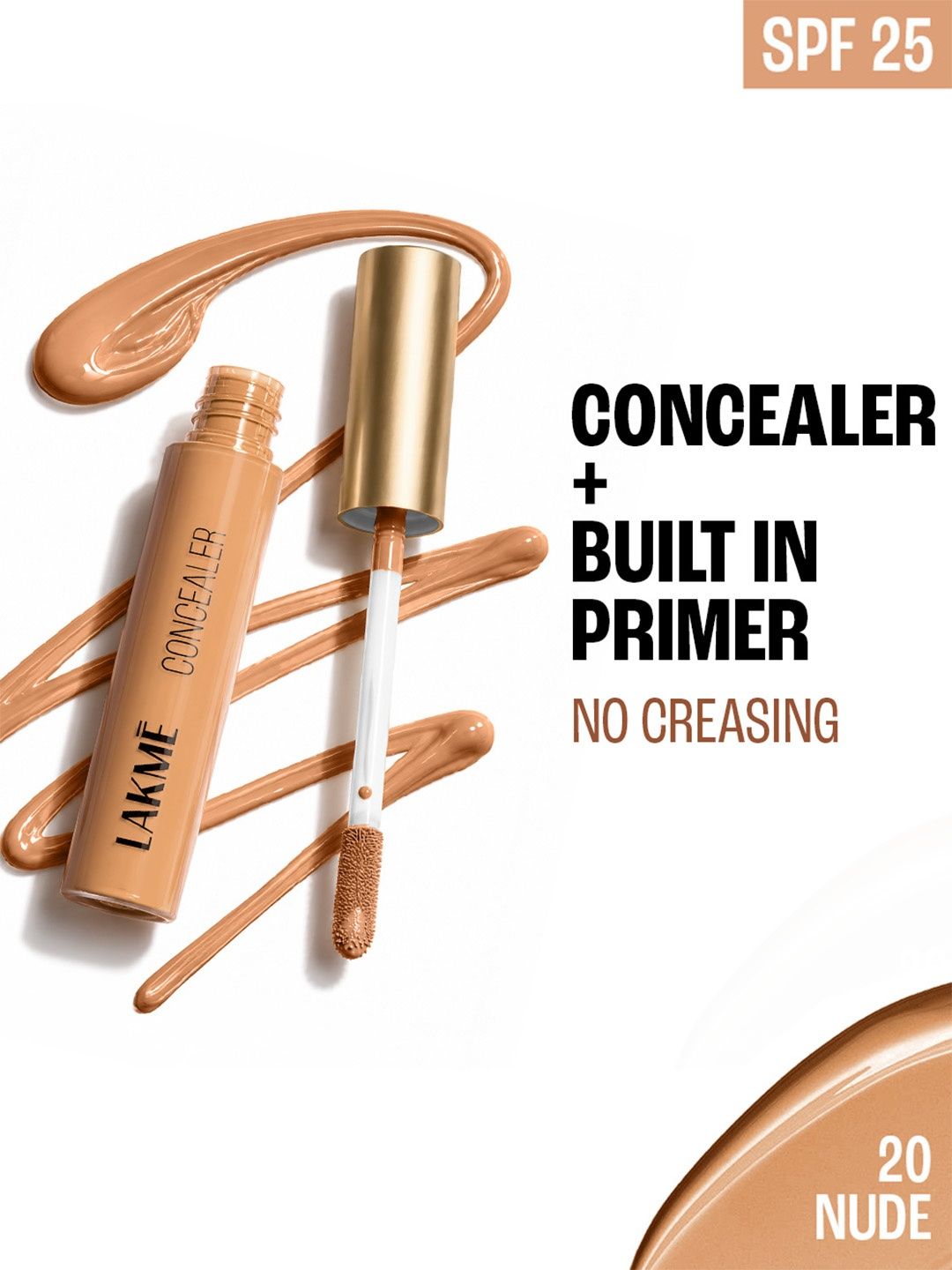Lakme 9to5 Powerplay Hydrating Priming Concealer With Built In Primer 5.4ml - 20 Nude