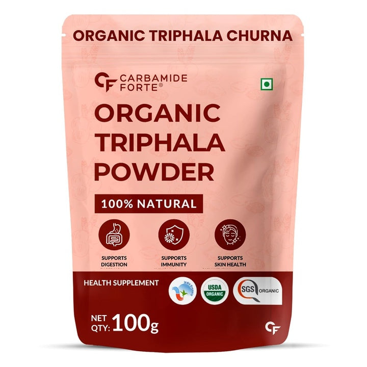 Carbamide Forte Triphala Churna Powder 100% Organic | Triphala Powder Organic With Swarna Amalaki, Haritaki, and Bibhitaki | Trifala Powder - 100g