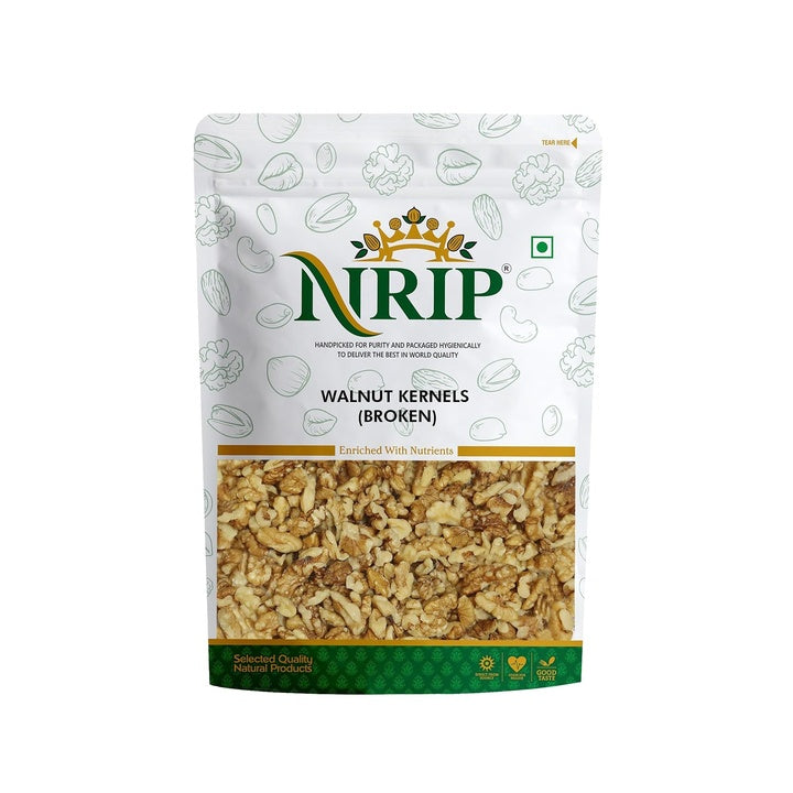 NRIP Premium Walnut Broken Kernels California | 200 g | Walnuts Without Shell, Akhrot, Dry Fruits, 100% Natural Akhrot, Rich in Proteins & Antioxidants (Pack Of 1)