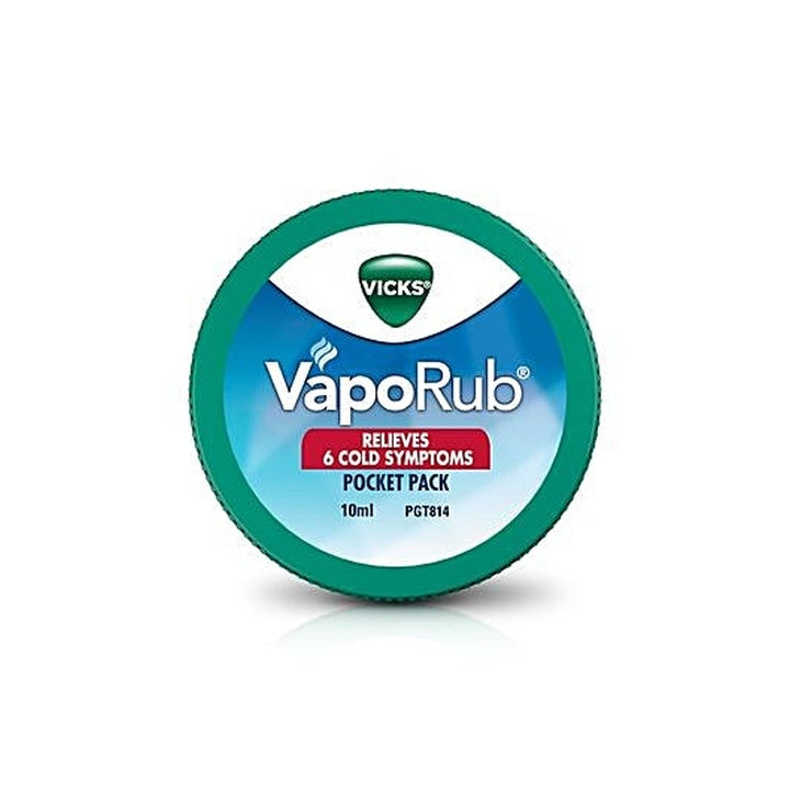 Vicks VapoRub With Menthol, Camphor & Eucalyptus Oil -  Relieves Cold & Cough, Clears Blocked Nose (10 ml)