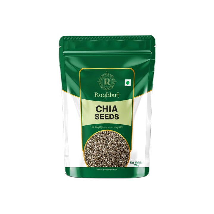Raghbat Pure Chia Seeds, 200g, Rich in Calcium & Protein, Source of Iron