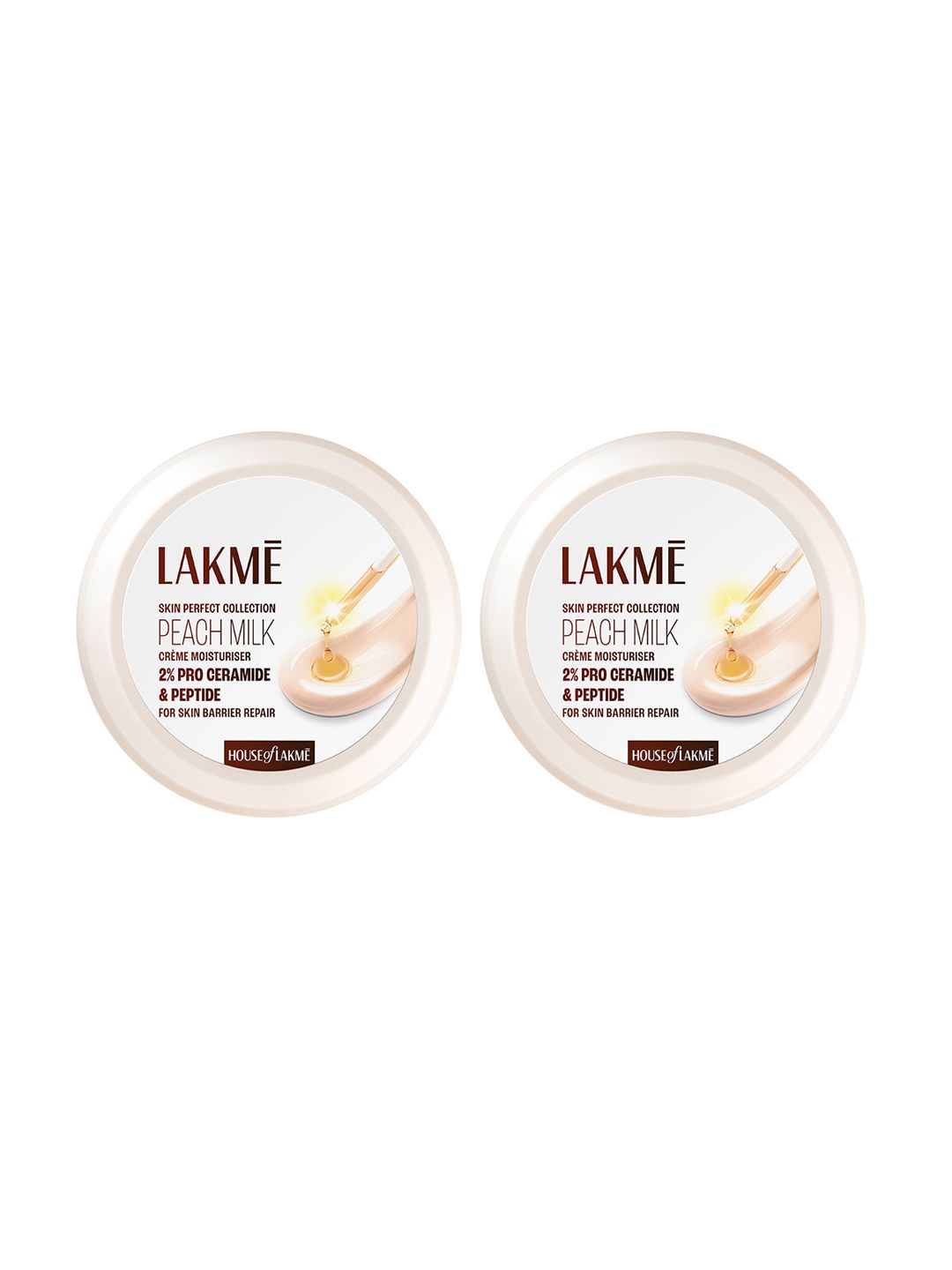 Lakme Set of 2 Peach Milk Skin Barrier Repair Moisturizer Vit E Creme - 300g each