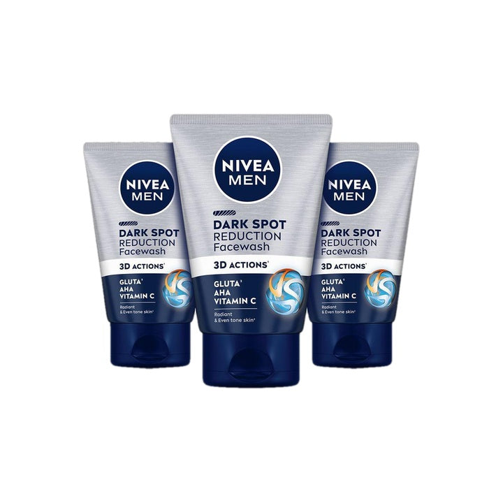 Nivea Men Dark Spot Reduction Cleanser Combo, with Vitamin C, AHA, For Even Tone Skin Face Wash