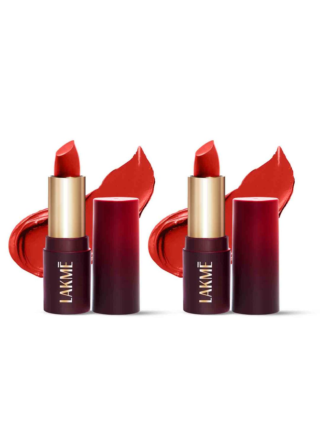 Lakme Set of 2 Forever Matte Long Lasting Lipstick 4.5g each - Red Rose CR2