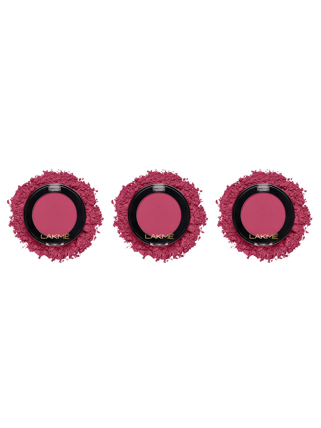 Lakme Set of 3 Face It Lightweight Powder Blush with Jojoba Oil & Vit-E - Perfect Plum B3