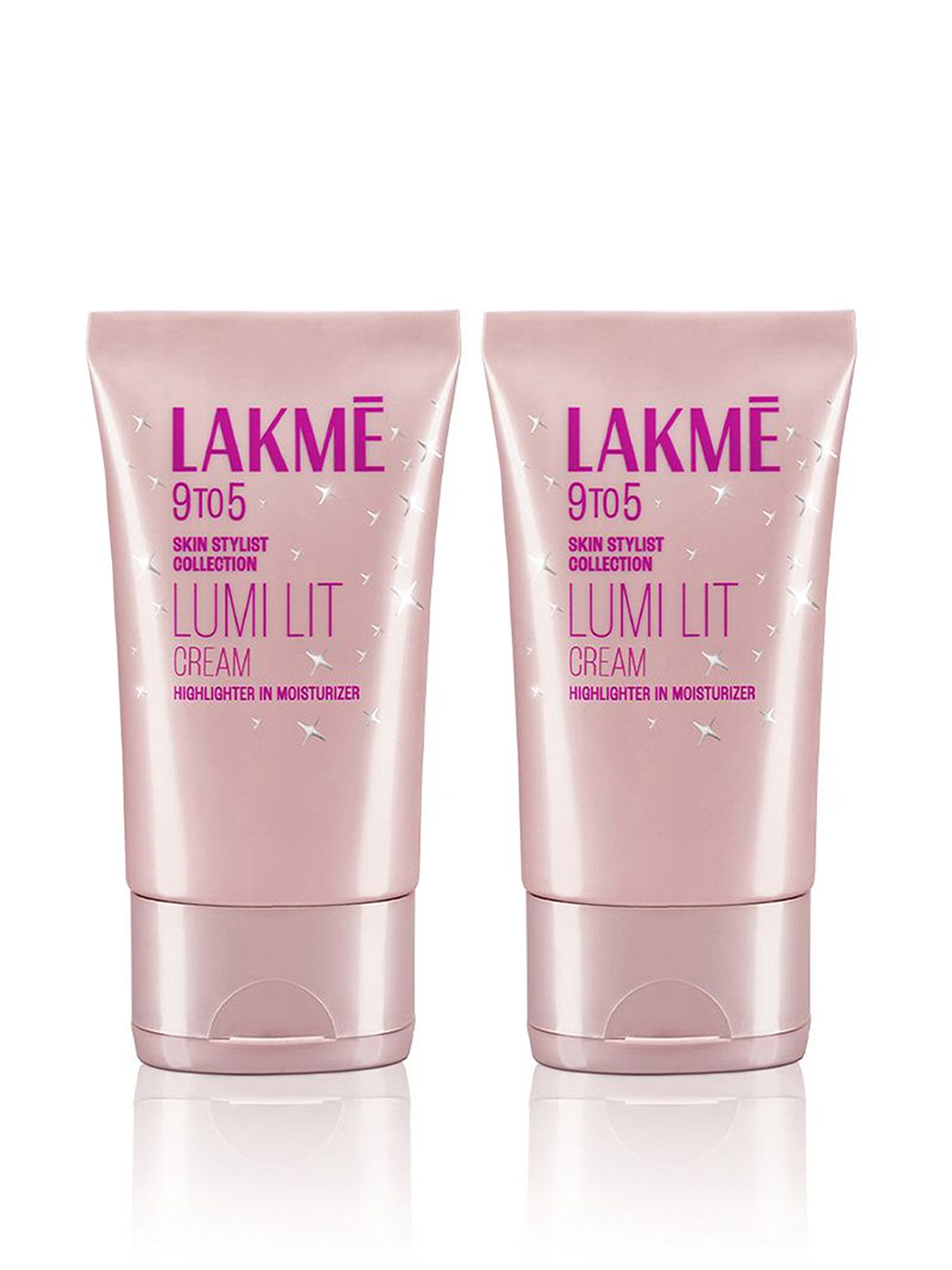 Lakme Set of 2 9To5 Lumi Lit Cream - Highlighter + Moisturizer 30g each -Dewy Rose