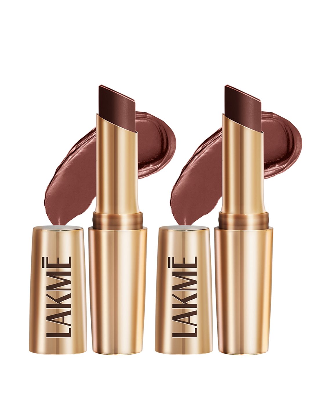 Lakme Set of 2 9to5 Powerplay Priming Matte Lipstick 3.6g each - Brown Walnut