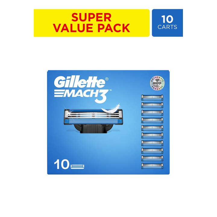 Gillette Men Set of 10 Mach 3 Shaving Blades