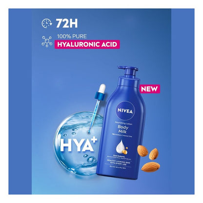 Nivea Body Milk Body Lotion with Pure Hyaluron & 72H Moisturization for Dry Skin - 600 ml