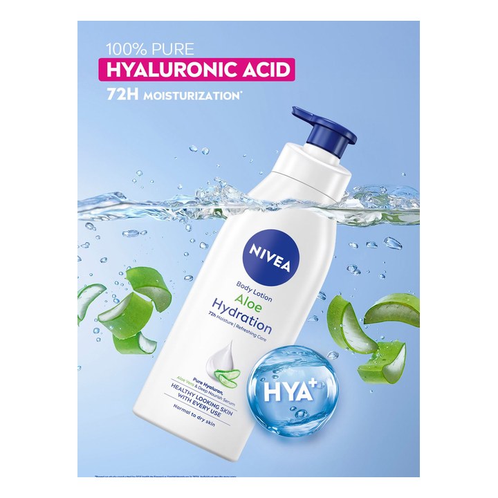 NIVEA Aloe Hydration Body Lotion Hyaluron & Aloe 72H Deep Nourish Serum Moisturiser 600ml