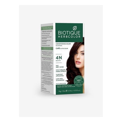 Biotique Unisex Sustainable Hair Conditioning Herbcolor - Brown 4N
