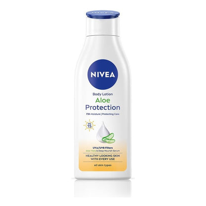 NIVEA Unisex Aloe Protection Deep Moisture Serum Body Lotion SPF 15 200 ml