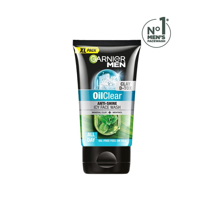 Garnier Men Oil Clear Deep Cleansing Face Wash with Mineral Clay & Menthol - 150g