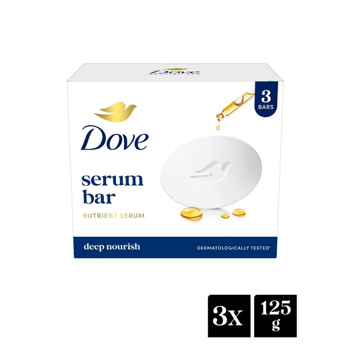 Dove Set of 3 Serum Bar with Nutrient Serum - 125 g each