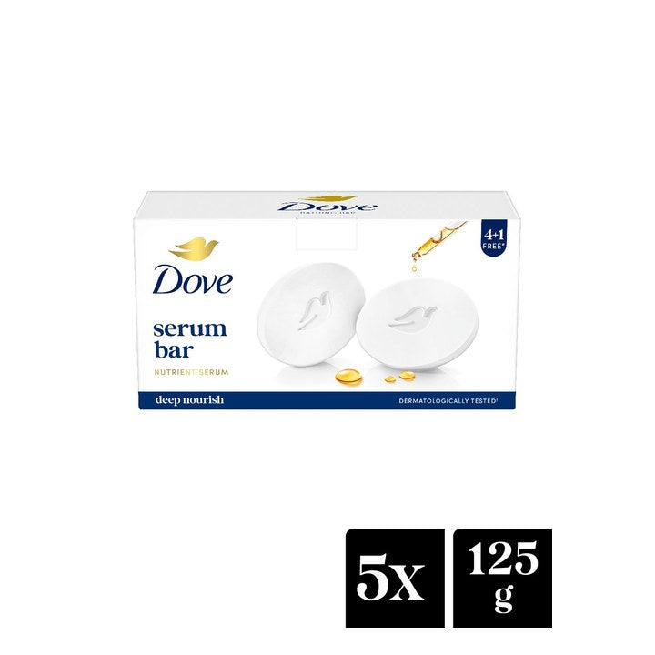 Dove Set of 5 Serum Bar with Nutrient Serum - 125 g each