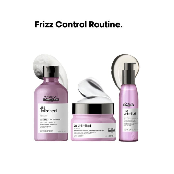 LOreal Professionnel Liss Unlimited Shampoo + Hair Mask + Hair Serum Combo with ProKeratin