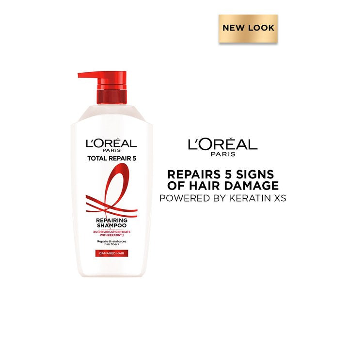 LOreal Paris Total Repair 5 Repairing Shampoo with Keratin XS Technology - 650ml