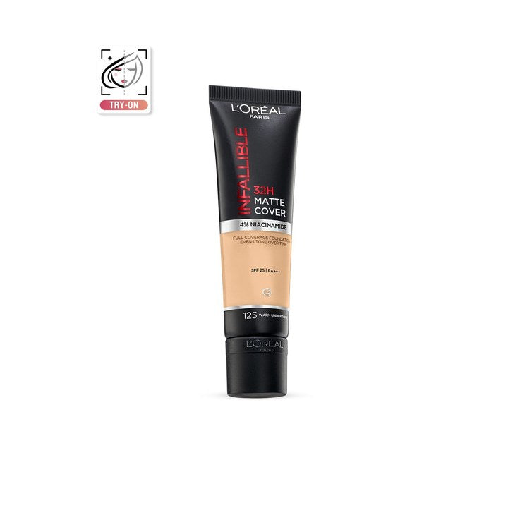 LOreal Paris Infallible 32H Matte Cover Liquid Foundation - 125 Warm Undertone 30 ml