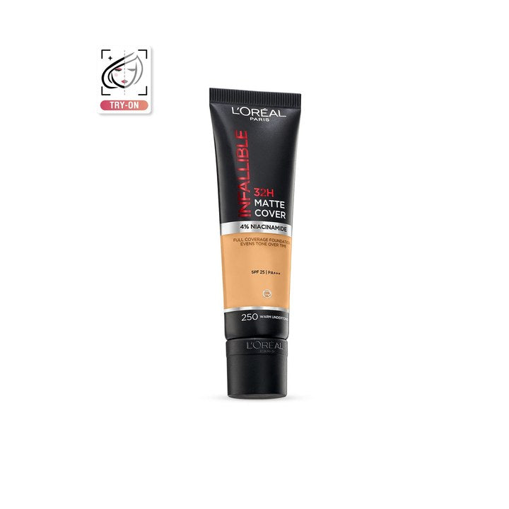 LOreal Paris Infallible 32H Matte Cover Liquid Foundation 30ml - Warm Undertone 250