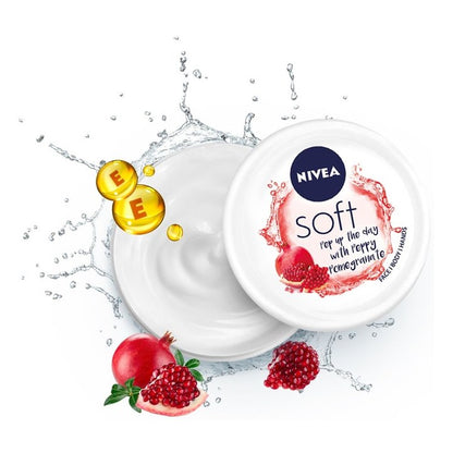 Nivea Soft Light Moisturizer Cream - Peppy Pomegranate - For Face Hands & Body - 100 ml