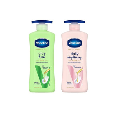 Vaseline 2Pcs Aloe Fresh & Daily Brightening Body Lotions - 400ml each