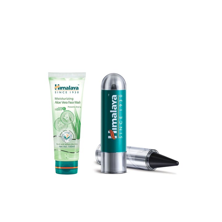 Himalaya Set of Black Kajal & Moisturizing Aloe Vera Face Wash