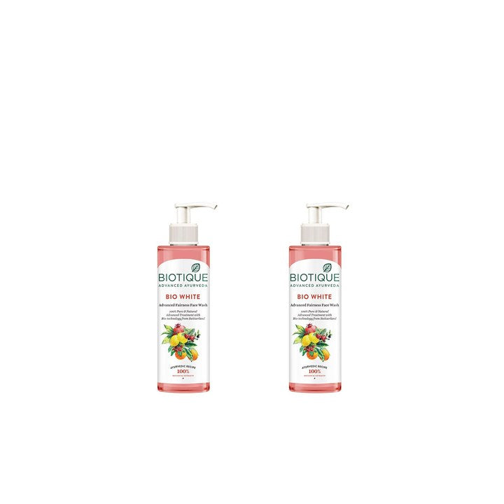 Biotique Set of 2 Pure & Natural Bio White Brightening Face Wash - 200 ml each